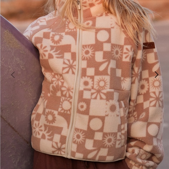 New Roxy Cream Surf ZipUp Sweater - Picture 4 of 15